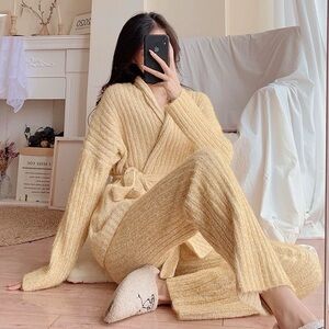 Cozy Cream Knit Lounge Set